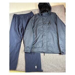 Helly Hansen Rain Jacket Pants Men 2XL Blue Helly Tech Waterproof Hooded Outdoor